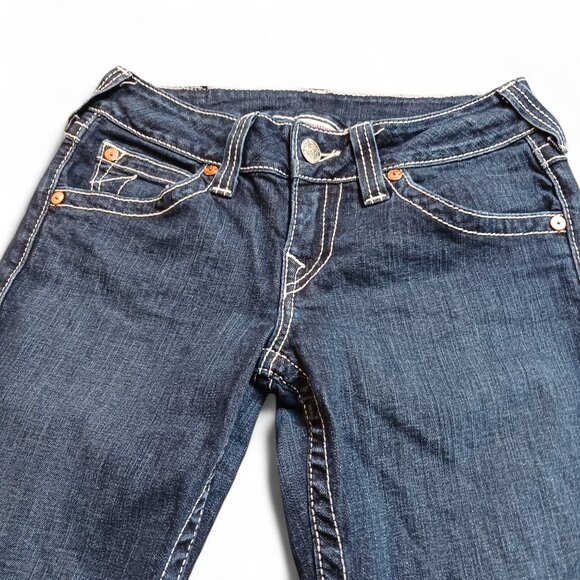 True Religion Hi-Rise Bootcut Jeans 28 Made in USA Vintage 2006 Dark Wash - Picture 6 of 13